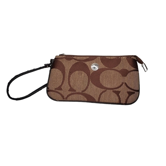 Coach | Signature Wristlet Number J05Q-7766, Small Brown Wristlet Purse - Picture 1 of 2